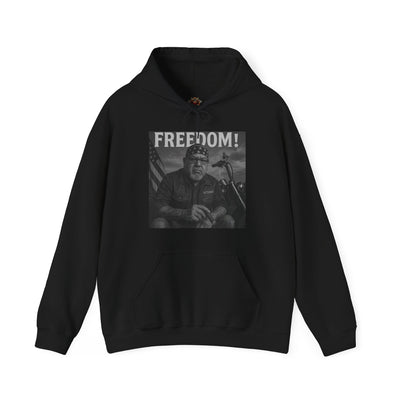 Freedom & Barbeque Unisex Heavy Blend™ Hooded Sweatshirt, Cozy Pullover, Gift for BBQ Lovers, Casual Wear, Freedom Theme, Outdoor Events