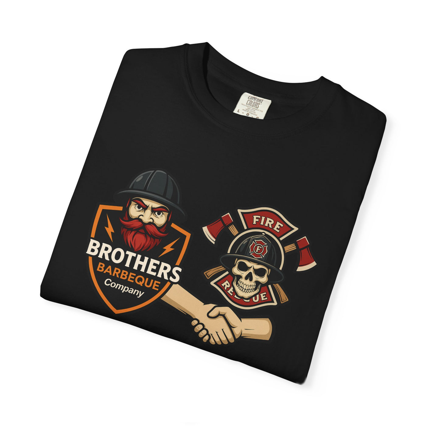 Brotherhood BBQ Humor T-Shirt, Unisex Casual Tee, Firefighter Appreciation, Friendship Gift, BBQ Lovers Shirt, Unique Graphic Tee