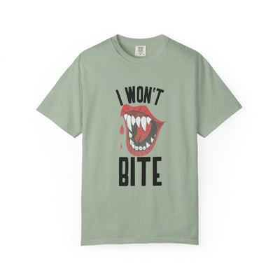 Fun Unisex 'I Won't Bite' T-Shirt for Halloween, Casual Wear, Graphic Tee, Gift for Friends, Statement Shirt