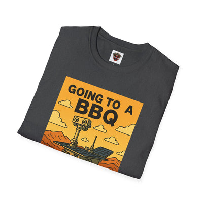 BBQ Rover Unisex Softstyle T-Shirt | Fun BBQ Shirt, Space Enthusiast Gift, Summer Picnic Wear, Mars Rover Shirt, Unique Graphic Tee