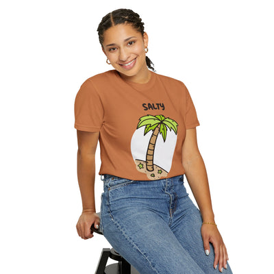 Salty But Sweet T-Shirt, Unisex Garment-Dyed Tee for Beach Lovers, Casual Summer Wear, Gift for Vacation, Ocean Vibes