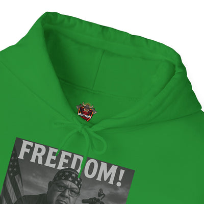 Freedom & Barbeque Unisex Heavy Blend™ Hooded Sweatshirt, Cozy Pullover, Gift for BBQ Lovers, Casual Wear, Freedom Theme, Outdoor Events