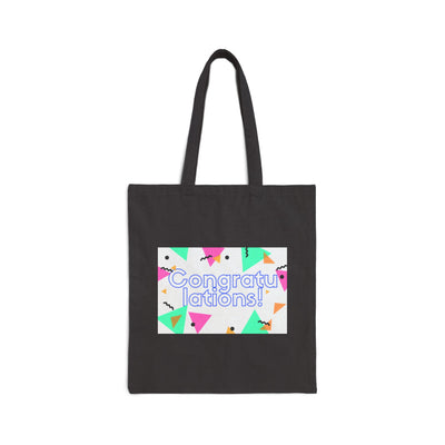 Celebratory Canvas Tote Bag - Congrats Gift, Graduation Tote, Wedding Favor, Eco-Friendly Bag, Party Essentials