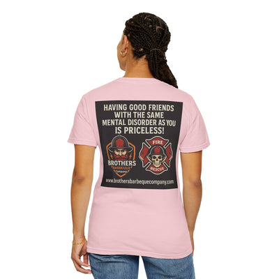 Brotherhood BBQ Humor T-Shirt, Unisex Casual Tee, Firefighter Appreciation, Friendship Gift, BBQ Lovers Shirt, Unique Graphic Tee