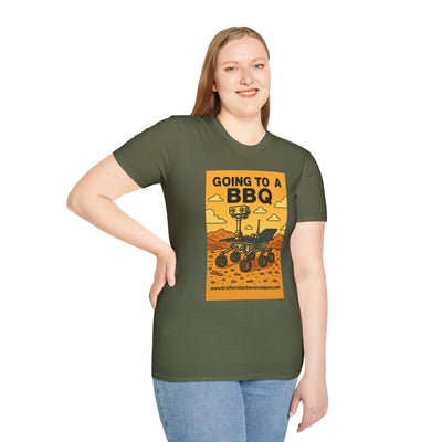BBQ Rover Unisex Softstyle T-Shirt | Fun BBQ Shirt, Space Enthusiast Gift, Summer Picnic Wear, Mars Rover Shirt, Unique Graphic Tee