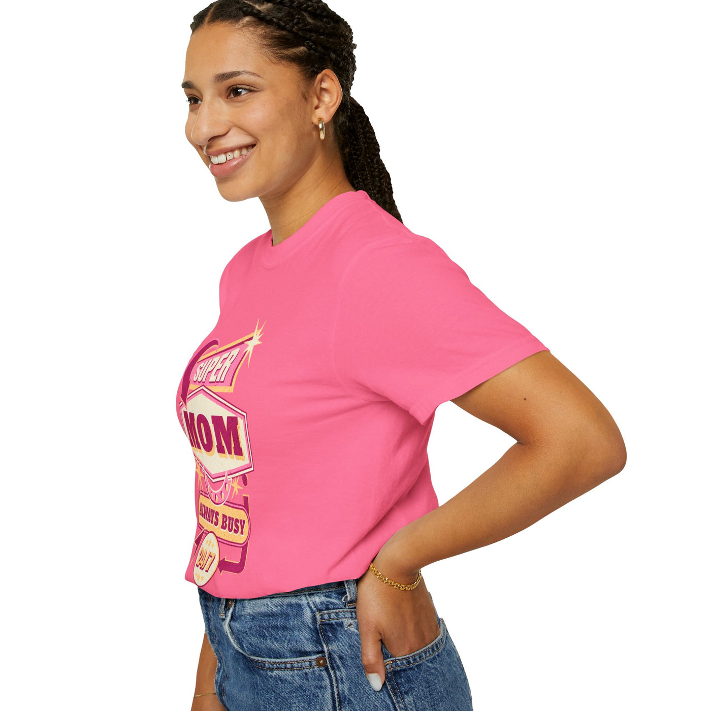 Super Mom Garment-Dyed T-Shirt, Mother's Day Gift, Funny Mom Tee, Busy Mom Apparel, Casual T-Shirt for Moms