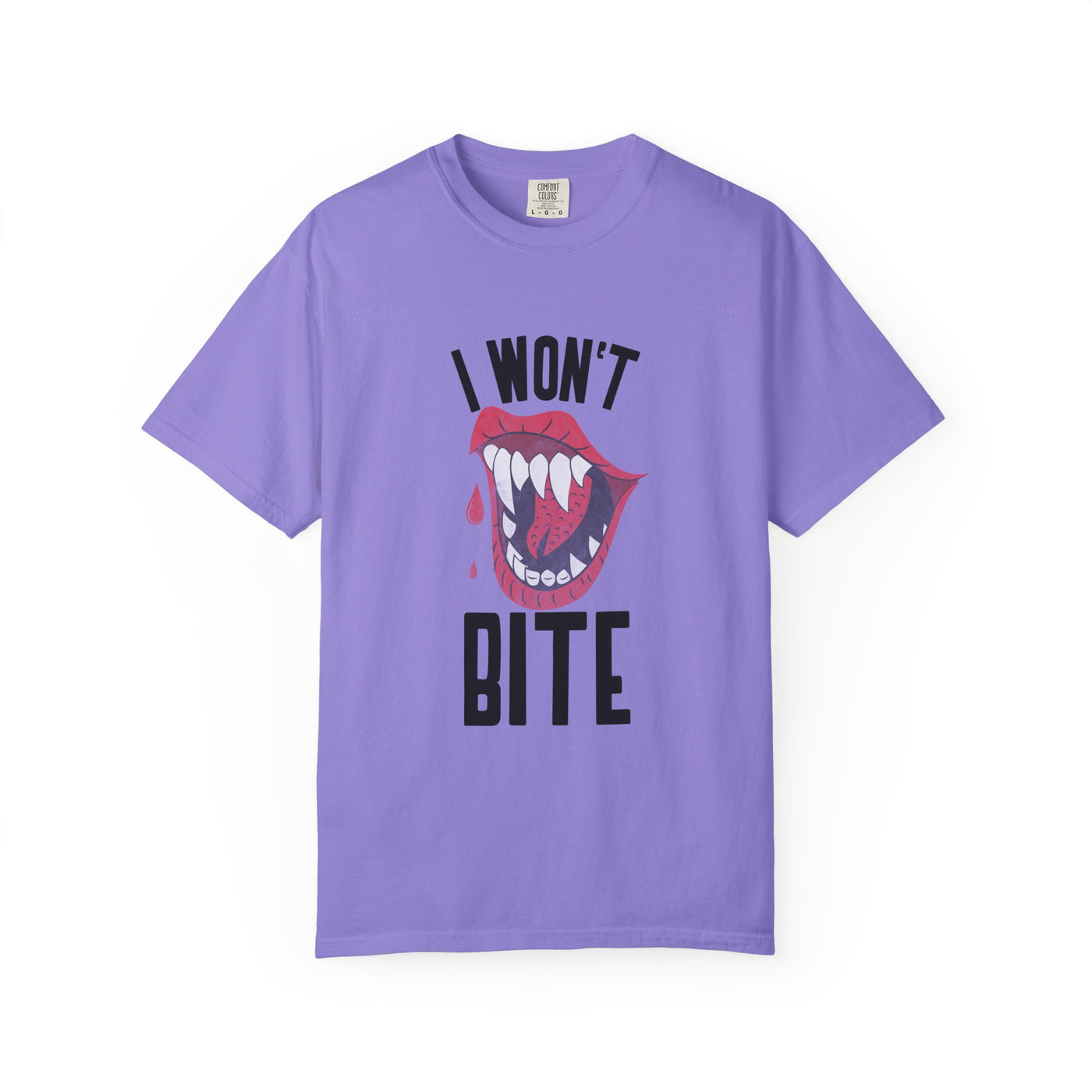 Fun Unisex 'I Won't Bite' T-Shirt for Halloween, Casual Wear, Graphic Tee, Gift for Friends, Statement Shirt
