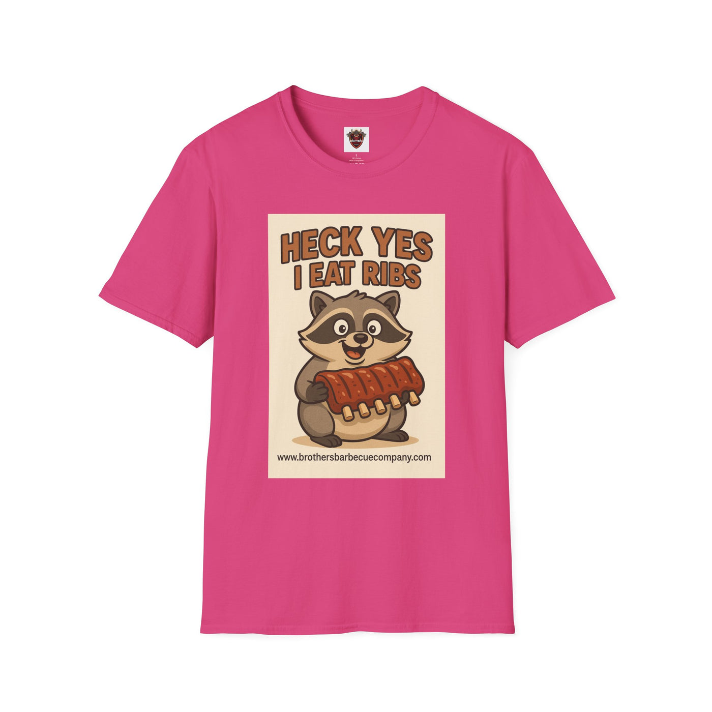 Heck Yes I Eat Ribs Unisex T-Shirt, Funny BBQ Shirt, Gift for Food Lovers, Raccoon Graphic Tee, Summer BBQ Attire