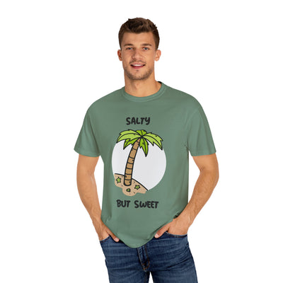 Salty But Sweet T-Shirt, Unisex Garment-Dyed Tee for Beach Lovers, Casual Summer Wear, Gift for Vacation, Ocean Vibes