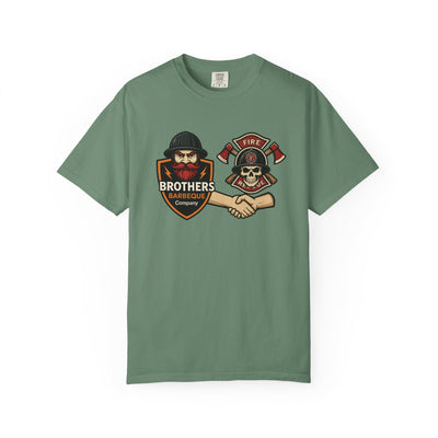 Brotherhood BBQ Humor T-Shirt, Unisex Casual Tee, Firefighter Appreciation, Friendship Gift, BBQ Lovers Shirt, Unique Graphic Tee