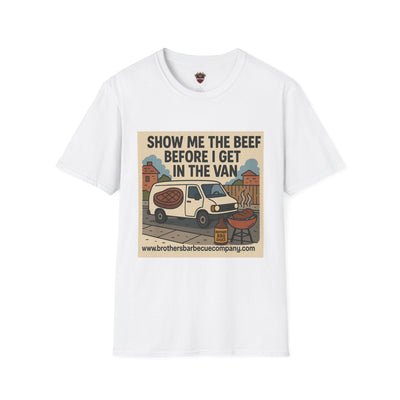 Funny BBQ Unisex T-Shirt - Show Me the Beef, Grilling Gift, Summer BBQ, Foodie Humor, Casual Wear