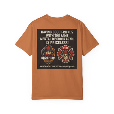 Brotherhood BBQ Humor T-Shirt, Unisex Casual Tee, Firefighter Appreciation, Friendship Gift, BBQ Lovers Shirt, Unique Graphic Tee