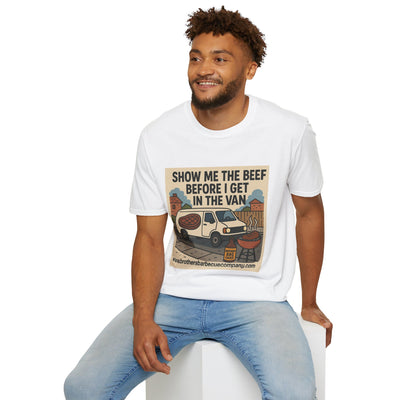 Funny BBQ Unisex T-Shirt - Show Me the Beef, Grilling Gift, Summer BBQ, Foodie Humor, Casual Wear