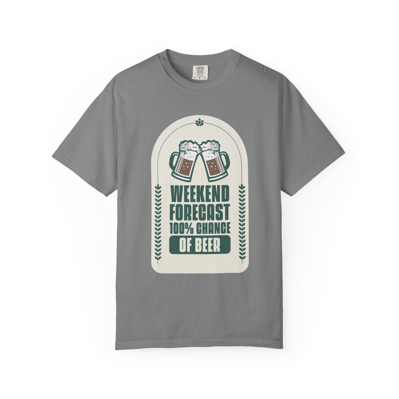 Weekend Forecast Beer T-Shirt | Unisex Garment-Dyed Tee for Beer Lovers, Perfect for Parties, Birthdays, and Casual Wear
