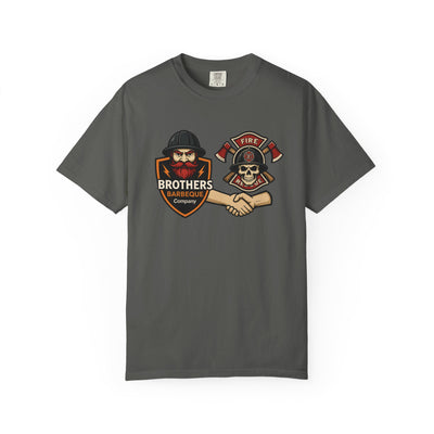 Brotherhood BBQ Humor T-Shirt, Unisex Casual Tee, Firefighter Appreciation, Friendship Gift, BBQ Lovers Shirt, Unique Graphic Tee