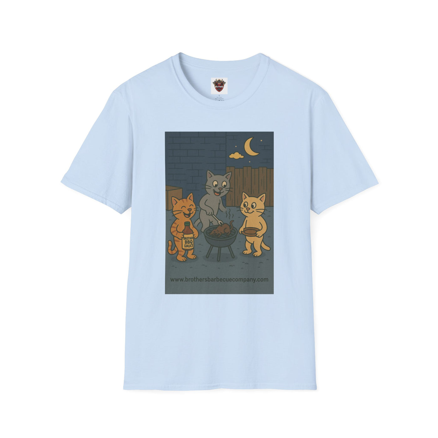 Cute Animal Campfire T-Shirt, Cozy Cat T-Shirt, Gifts for Cat Lovers, Unisex Softstyle Tee, Perfect for Camping or Outdoor Fun