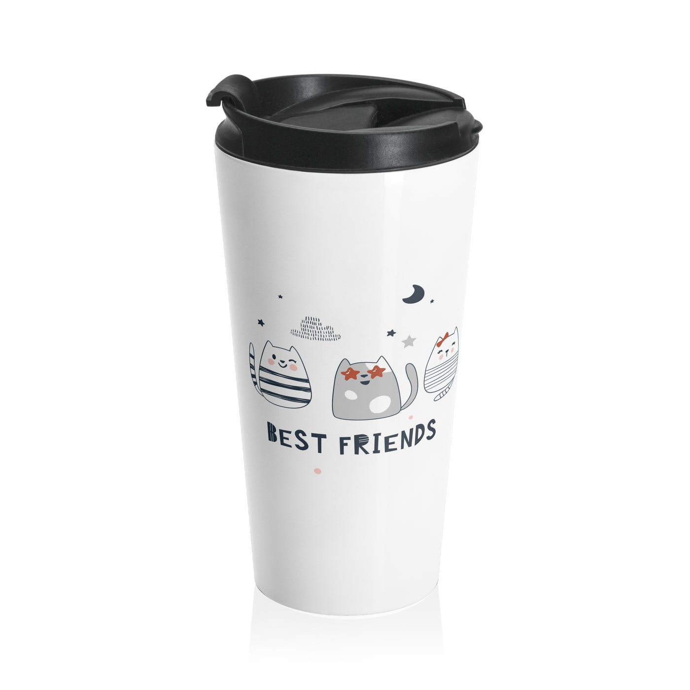 Cute Cat Friends Travel Mug | Purrfect Gift for Cat Lovers, Pet Owner Gift, Coffee Mug, Birthday Present, Animal Lover Gift