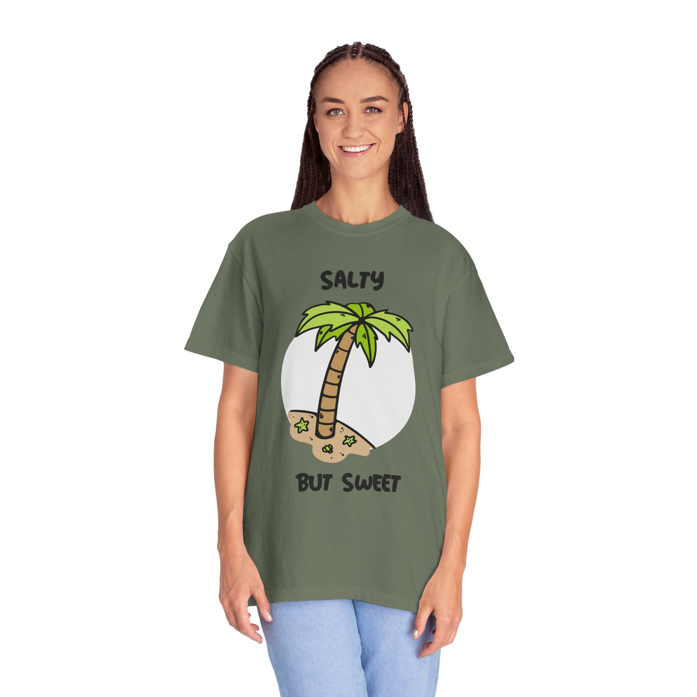 Salty But Sweet T-Shirt, Unisex Garment-Dyed Tee for Beach Lovers, Casual Summer Wear, Gift for Vacation, Ocean Vibes