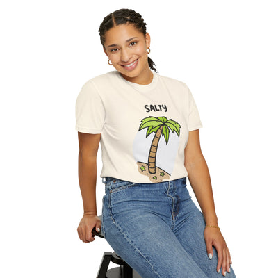 Salty But Sweet T-Shirt, Unisex Garment-Dyed Tee for Beach Lovers, Casual Summer Wear, Gift for Vacation, Ocean Vibes