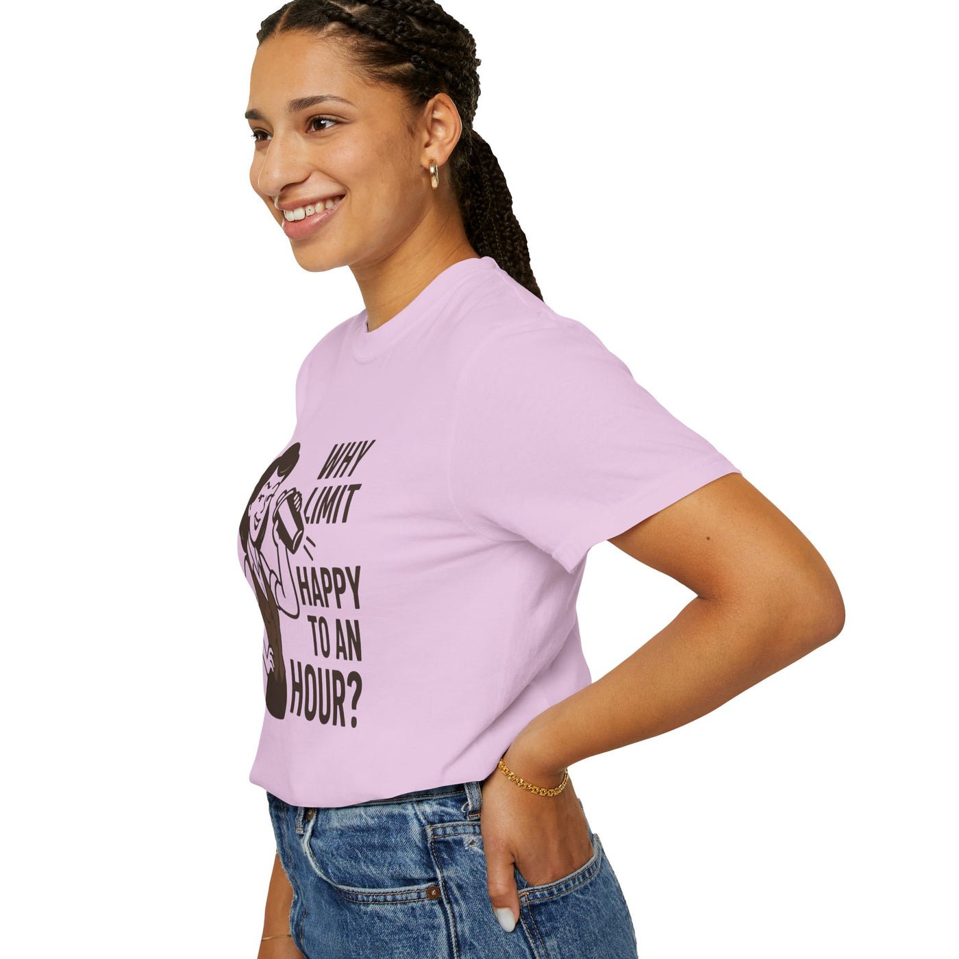 Why limit happy hour to an hour t-shirt, Chic Humor T-Shirt, Funny Shirt, Gift for Her, Casual Wear, Unisex Tee, Celebration Apparel