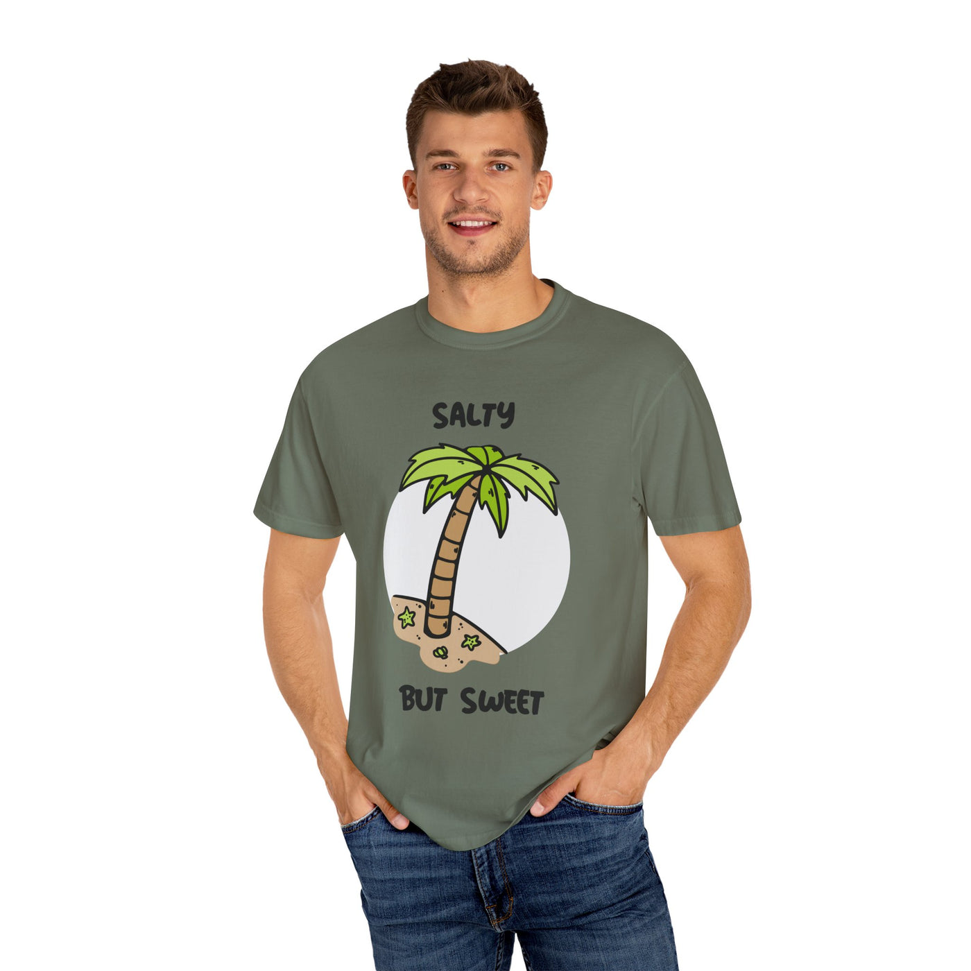 Salty But Sweet T-Shirt, Unisex Garment-Dyed Tee for Beach Lovers, Casual Summer Wear, Gift for Vacation, Ocean Vibes