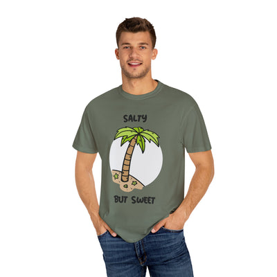 Salty But Sweet T-Shirt, Unisex Garment-Dyed Tee for Beach Lovers, Casual Summer Wear, Gift for Vacation, Ocean Vibes