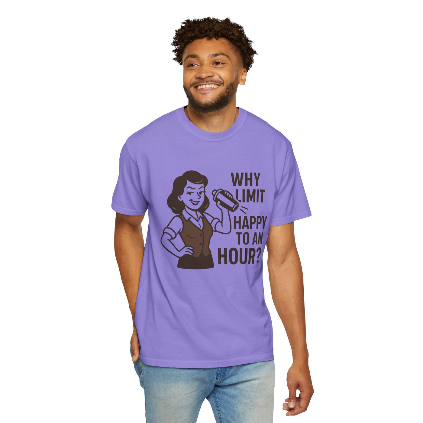 Why limit happy hour to an hour t-shirt, Chic Humor T-Shirt, Funny Shirt, Gift for Her, Casual Wear, Unisex Tee, Celebration Apparel