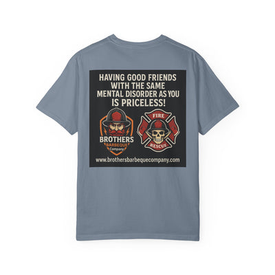 Brotherhood BBQ Humor T-Shirt, Unisex Casual Tee, Firefighter Appreciation, Friendship Gift, BBQ Lovers Shirt, Unique Graphic Tee