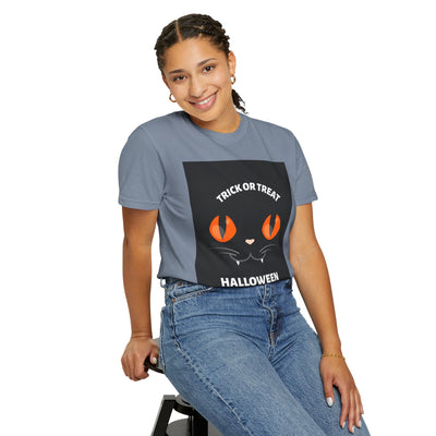 Halloween Cat T-Shirt, Unisex Trick or Treat Tee, Spooky Season Apparel, Cute Halloween Gift, Fall Festival Shirt, Cat Lover T-Shirt