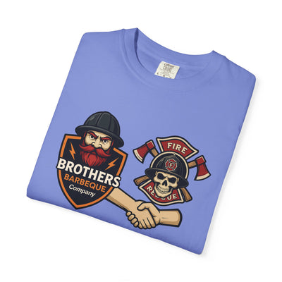 Brotherhood BBQ Humor T-Shirt, Unisex Casual Tee, Firefighter Appreciation, Friendship Gift, BBQ Lovers Shirt, Unique Graphic Tee