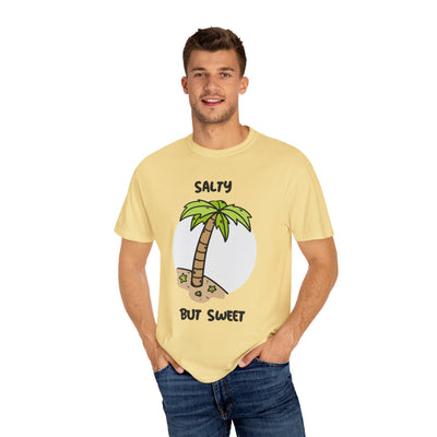 Salty But Sweet T-Shirt, Unisex Garment-Dyed Tee for Beach Lovers, Casual Summer Wear, Gift for Vacation, Ocean Vibes