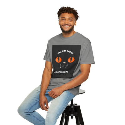 Halloween Cat T-Shirt, Unisex Trick or Treat Tee, Spooky Season Apparel, Cute Halloween Gift, Fall Festival Shirt, Cat Lover T-Shirt