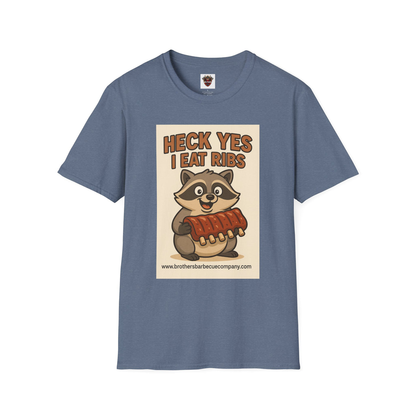 Heck Yes I Eat Ribs Unisex T-Shirt, Funny BBQ Shirt, Gift for Food Lovers, Raccoon Graphic Tee, Summer BBQ Attire