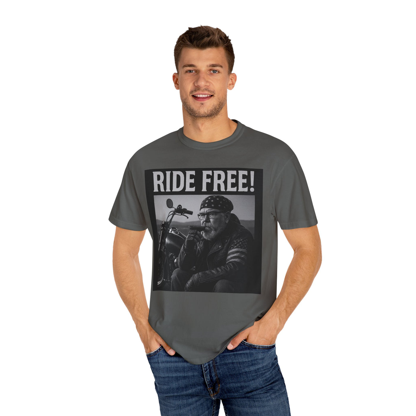 Unisex Motorcycle T-Shirt, Ride Free Tee, Casual Graphic Top, Gifts for Bikers, Brotherhood Apparel, Barbeque Party Shirt