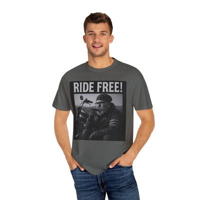 Unisex Motorcycle T-Shirt, Ride Free Tee, Casual Graphic Top, Gifts for Bikers, Brotherhood Apparel, Barbeque Party Shirt