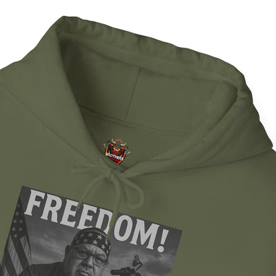 Freedom & Barbeque Unisex Heavy Blend™ Hooded Sweatshirt, Cozy Pullover, Gift for BBQ Lovers, Casual Wear, Freedom Theme, Outdoor Events