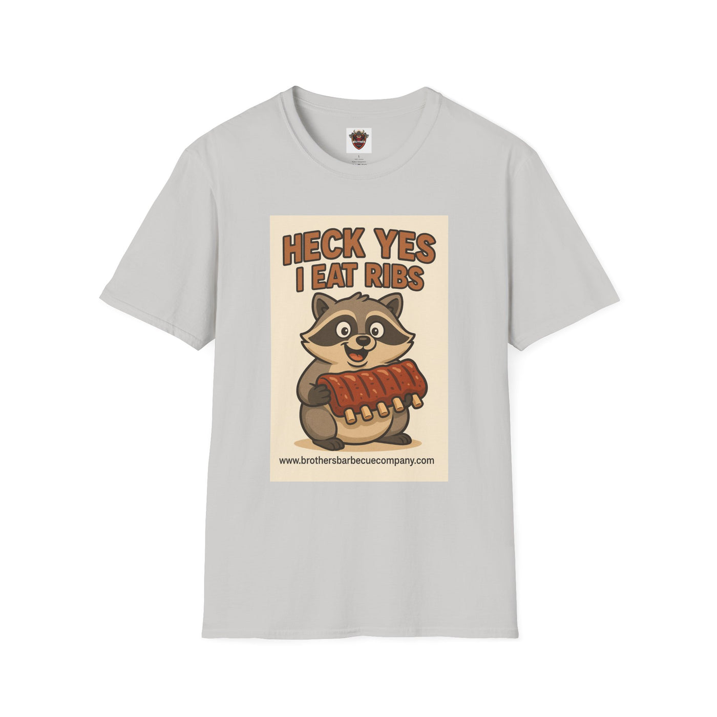 Heck Yes I Eat Ribs Unisex T-Shirt, Funny BBQ Shirt, Gift for Food Lovers, Raccoon Graphic Tee, Summer BBQ Attire
