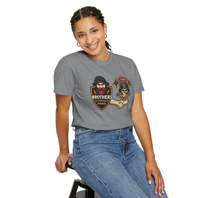 Brotherhood BBQ Humor T-Shirt, Unisex Casual Tee, Firefighter Appreciation, Friendship Gift, BBQ Lovers Shirt, Unique Graphic Tee