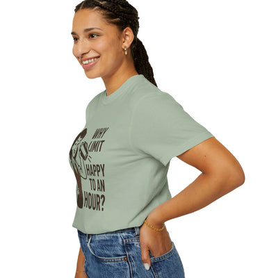 Why limit happy hour to an hour t-shirt, Chic Humor T-Shirt, Funny Shirt, Gift for Her, Casual Wear, Unisex Tee, Celebration Apparel