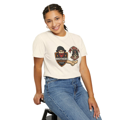 Brotherhood BBQ Humor T-Shirt, Unisex Casual Tee, Firefighter Appreciation, Friendship Gift, BBQ Lovers Shirt, Unique Graphic Tee