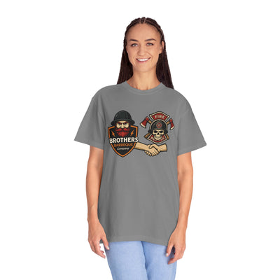 Brotherhood BBQ Humor T-Shirt, Unisex Casual Tee, Firefighter Appreciation, Friendship Gift, BBQ Lovers Shirt, Unique Graphic Tee
