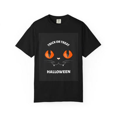 Halloween Cat T-Shirt, Unisex Trick or Treat Tee, Spooky Season Apparel, Cute Halloween Gift, Fall Festival Shirt, Cat Lover T-Shirt