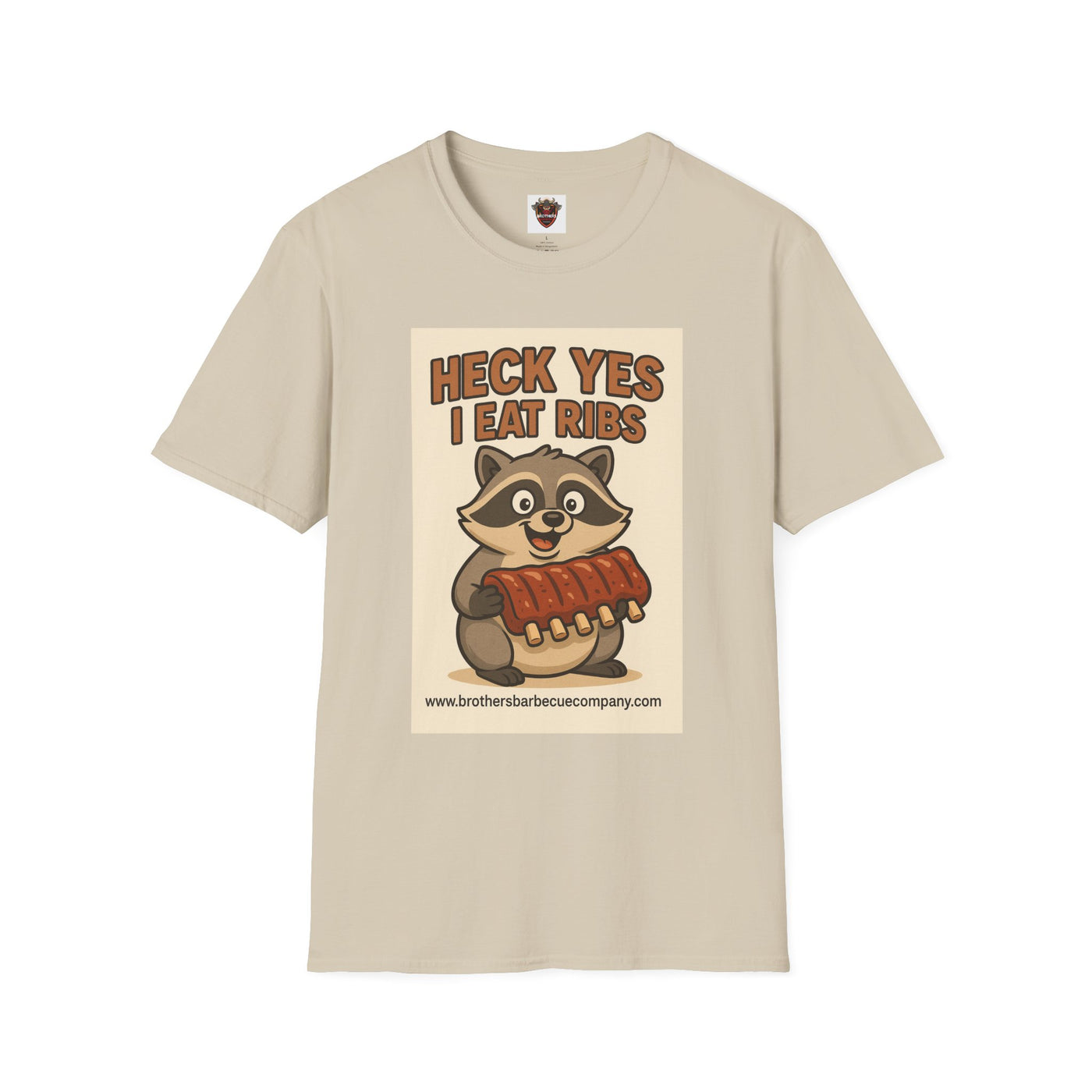 Heck Yes I Eat Ribs Unisex T-Shirt, Funny BBQ Shirt, Gift for Food Lovers, Raccoon Graphic Tee, Summer BBQ Attire