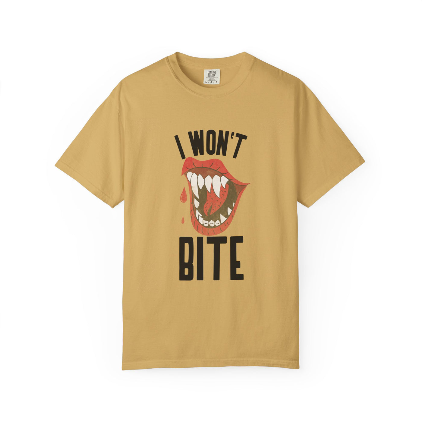Fun Unisex 'I Won't Bite' T-Shirt for Halloween, Casual Wear, Graphic Tee, Gift for Friends, Statement Shirt