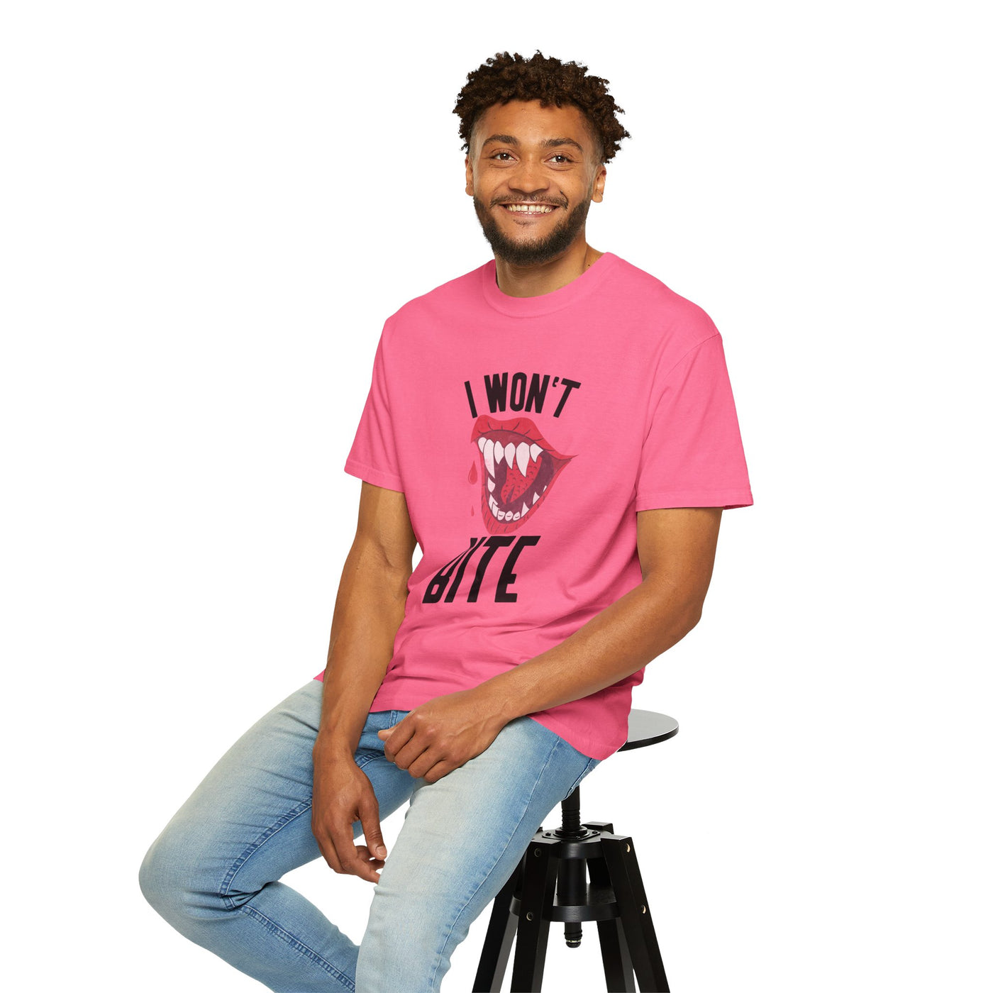 Fun Unisex 'I Won't Bite' T-Shirt for Halloween, Casual Wear, Graphic Tee, Gift for Friends, Statement Shirt