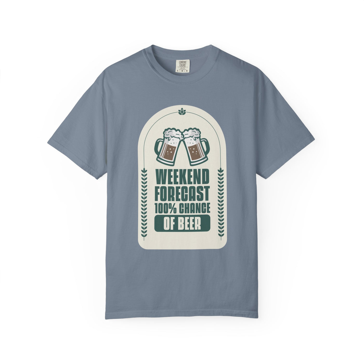 Weekend Forecast Beer T-Shirt | Unisex Garment-Dyed Tee for Beer Lovers, Perfect for Parties, Birthdays, and Casual Wear