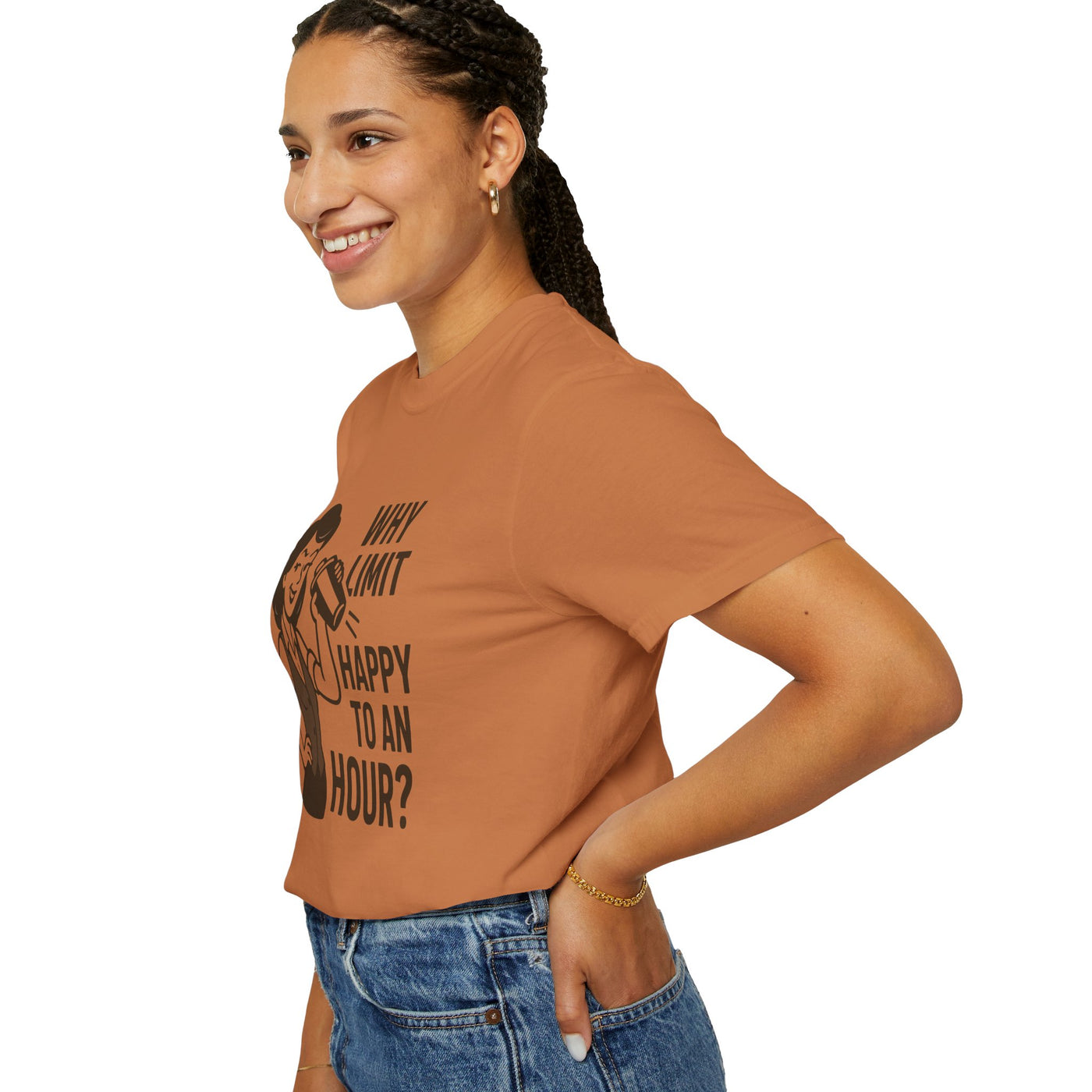Why limit happy hour to an hour t-shirt, Chic Humor T-Shirt, Funny Shirt, Gift for Her, Casual Wear, Unisex Tee, Celebration Apparel