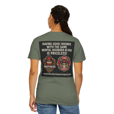 Brotherhood BBQ Humor T-Shirt, Unisex Casual Tee, Firefighter Appreciation, Friendship Gift, BBQ Lovers Shirt, Unique Graphic Tee