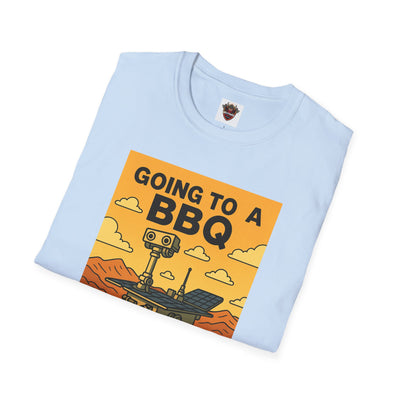 BBQ Rover Unisex Softstyle T-Shirt | Fun BBQ Shirt, Space Enthusiast Gift, Summer Picnic Wear, Mars Rover Shirt, Unique Graphic Tee