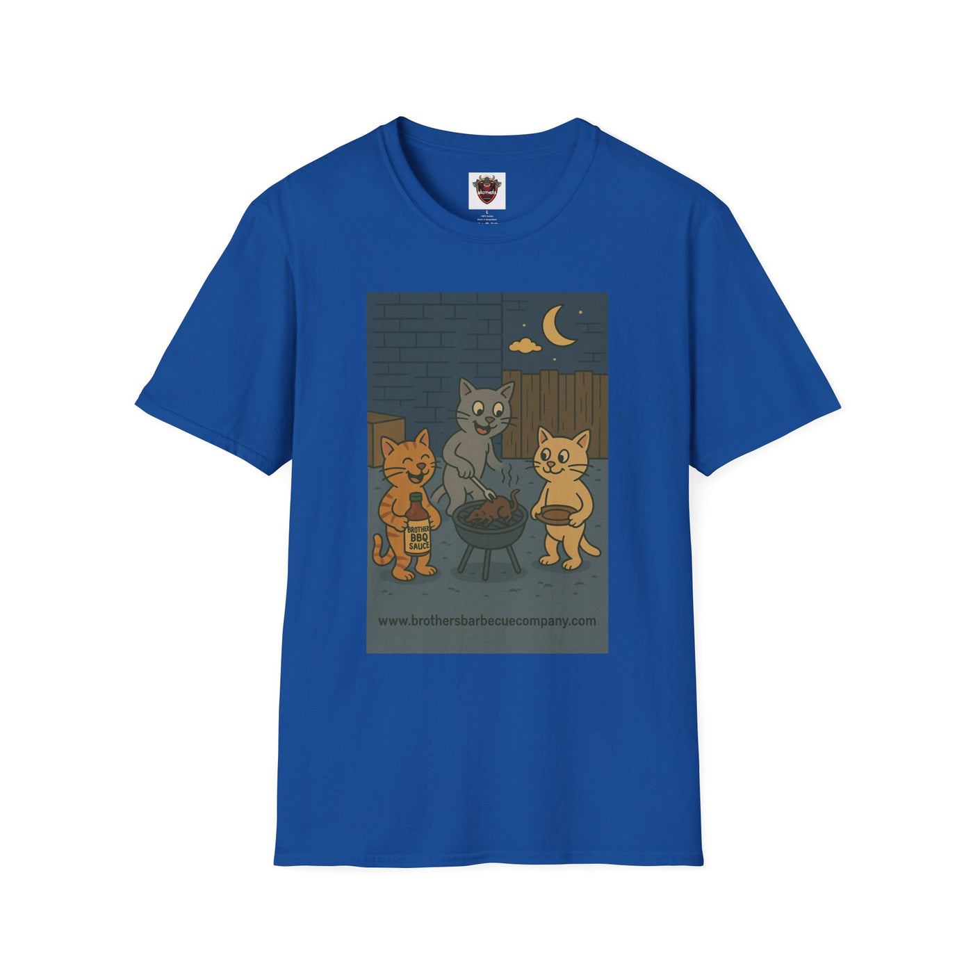 Cute Animal Campfire T-Shirt, Cozy Cat T-Shirt, Gifts for Cat Lovers, Unisex Softstyle Tee, Perfect for Camping or Outdoor Fun